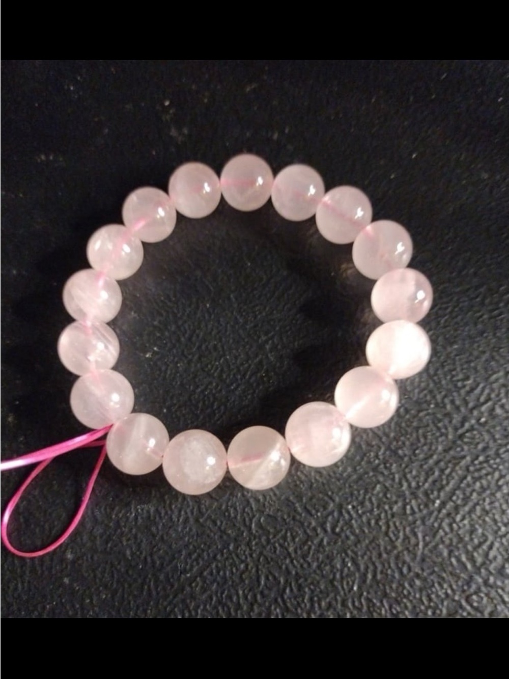 Rose Quartz Beaded Stretch Bracelet - Pink